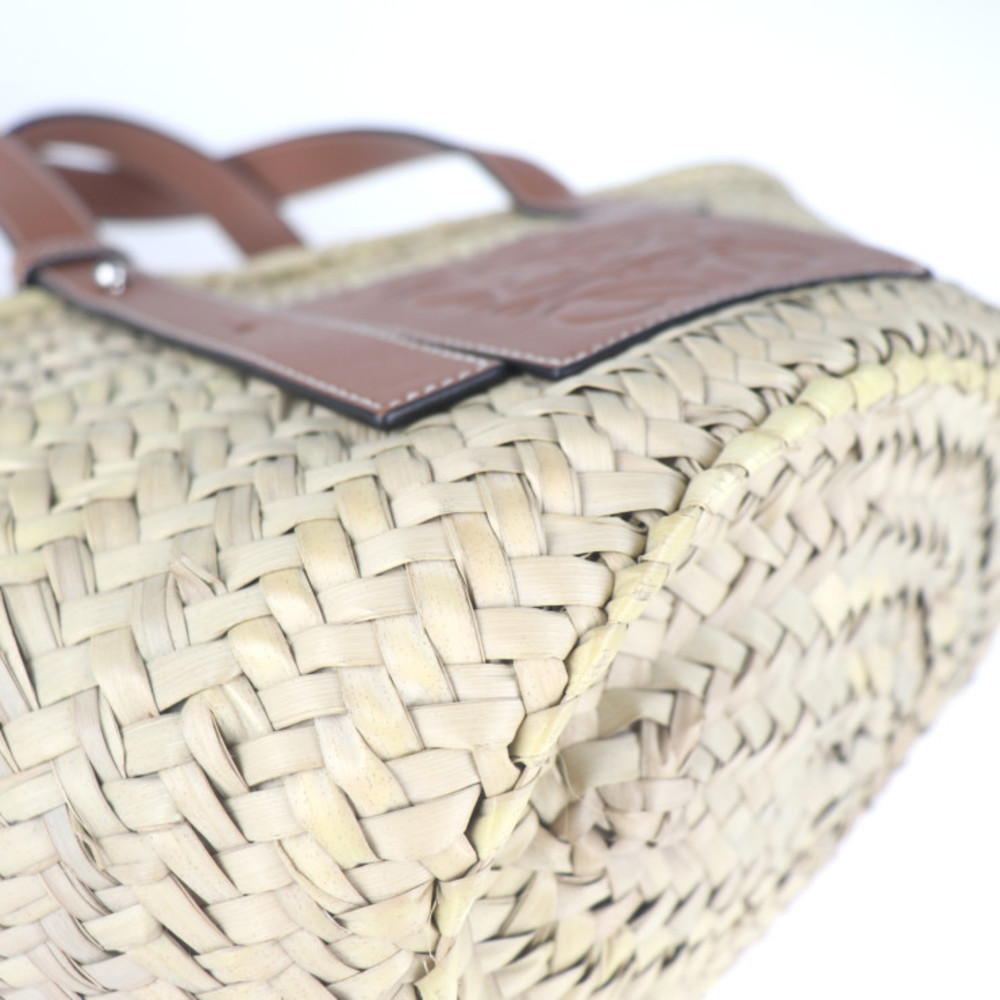Loewe Leaf Natural Basket Palm Brown Bag - Picture 6 of 9